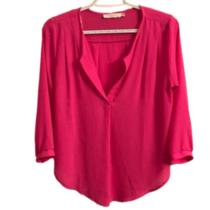 Euc Super Pretty Lush Hot Pink V Neck Top